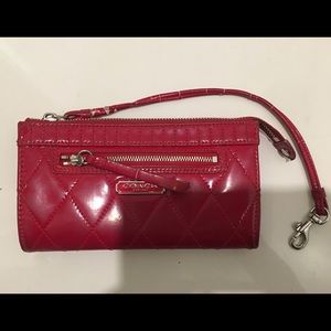 Coach Red patent leather wallet